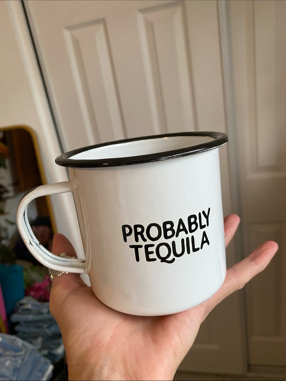 🏕️Swag Brewery Metal Camping Cup 'Probably Tequila' Enamel Mug